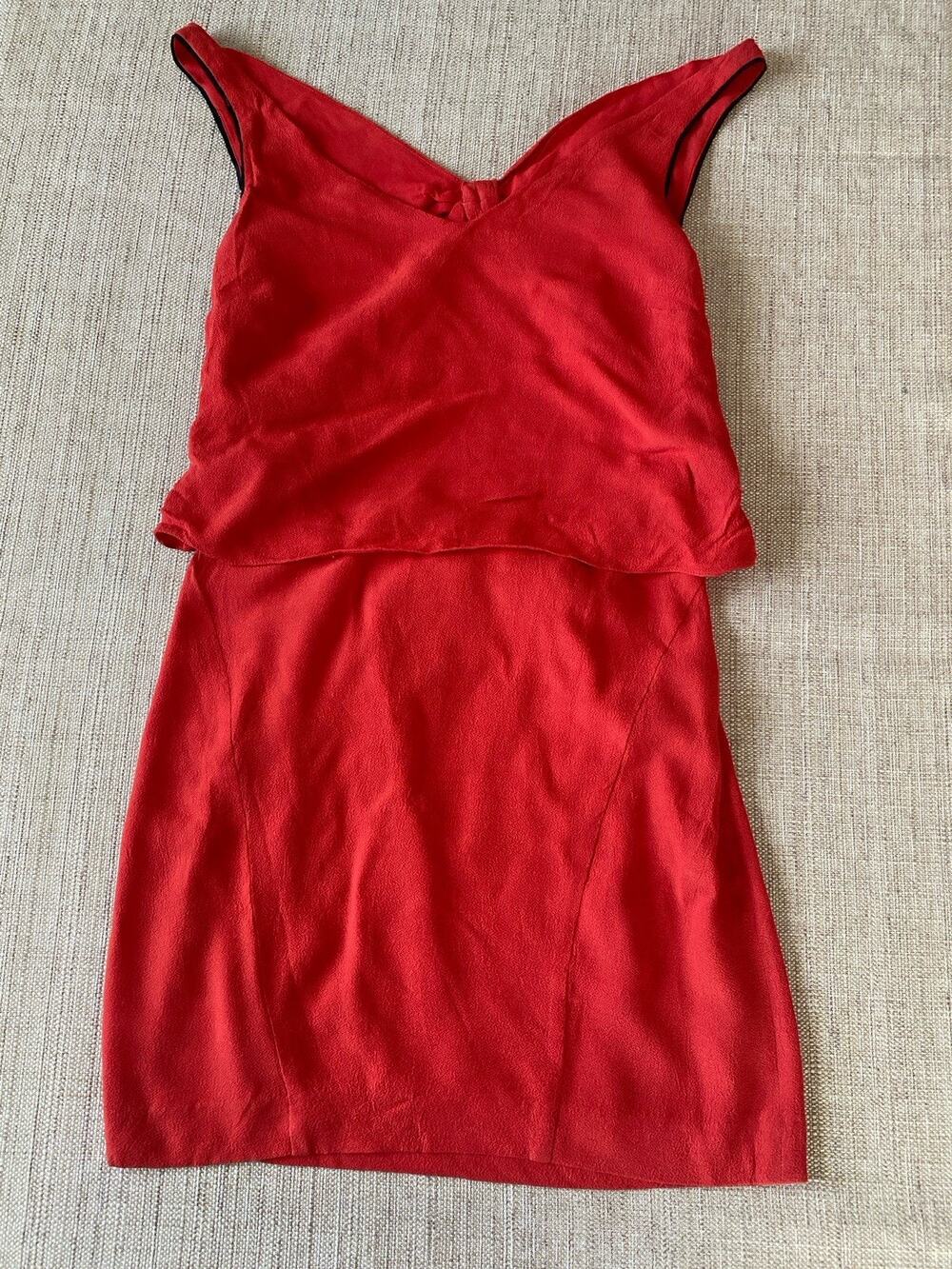 Sandro Mini Dress Red Silk Size 1 (S)